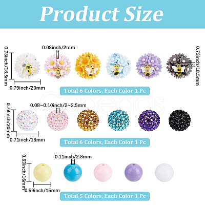 6Pcs 6 Colors Handmade Polymer Clay Beads CLAY-PA0001-47-1