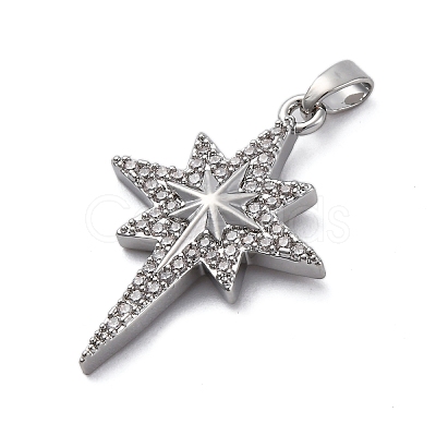 Brass Micro Pave Cubic Zirconia Pendants KK-V009-27G-1