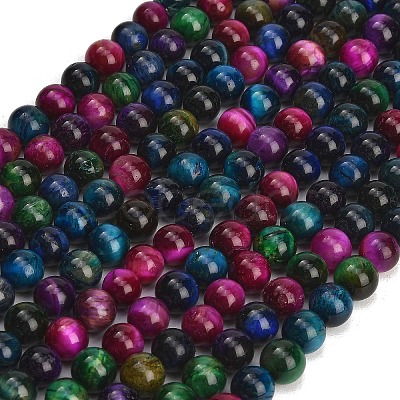 Grade AB Natural Tiger Eye Beads Strands X-G-F591-18-8mm-06-1