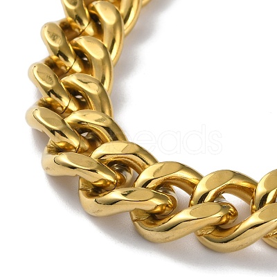 Ion Plating(IP) 304 Stainless Steel Cuban Link Chain Necklaces NJEW-P288-18G-1