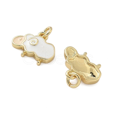 Brass Enamel Charms KK-P325-25G-1