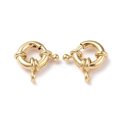 Eco-friendly Brass Spring Ring Clasps KK-D082-02G-B-1