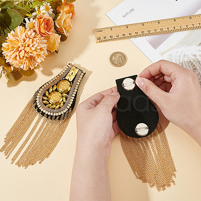 Fingerinspire 2Pcs Tassel Epaulettes DIY-FG0005-38A-1