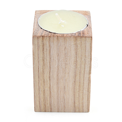 Natural Wood Candle Holder AJEW-T002-01-1