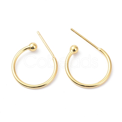 Brass Stud Earrings KK-P205-02G-1