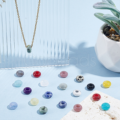 20Pcs Natural Mixed Gemstone European Beads FIND-ME0003-87B-1