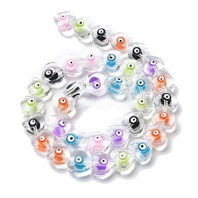 Handmade Evil Eye Lampwork Beads Strands LAMP-F035-15C-1
