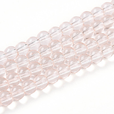 Baking Paint Transparent Glass Beads Strands DGLA-N006-6mm-02-1