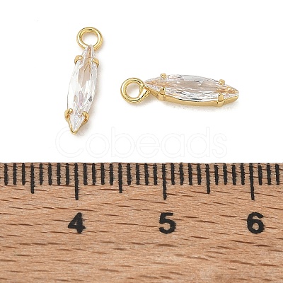 Brass Pave Clear Cubic Zirconia Charms CU-CBAD360-09G-01-1
