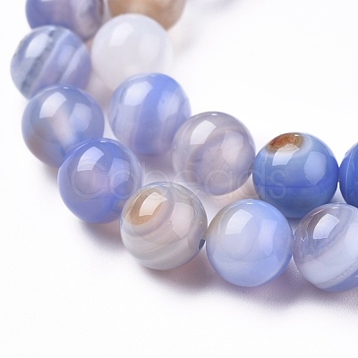 Natural Striped Agate/Banded Agate Beads Strands G-I261-C02-8mm-1
