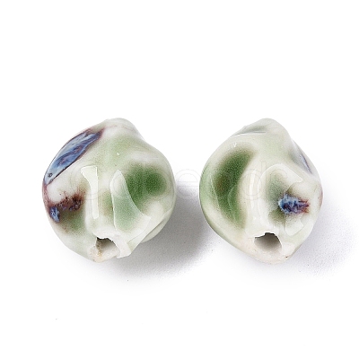 Vintage Handmade Porcelain Wrinkle Beads PORC-Q006-09C-1