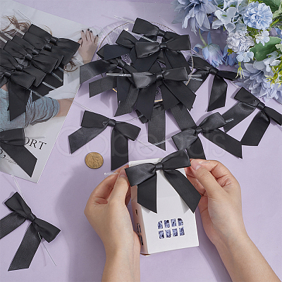 60Pcs Polyester Bowknot Wire Twist Ties DIY-ME0002-57-1