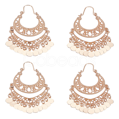 2 Pairs Alloy Fan Chandelier Earrings for Women EJEW-LP0001-50-1