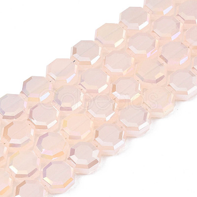 Electroplate Opaque Solid Color Glass Beads Strands EGLA-N002-27-B05-1