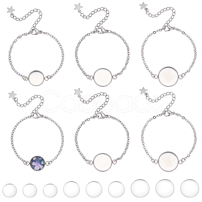 12Pcs 3 Styles 304 Stainless Steel Cable Chain Bracelet Making STAS-SP0002-11-1