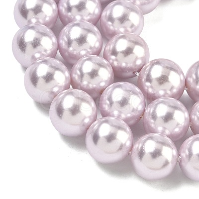 Electroplated Shell Pearl Beads Strands BSHE-G041-14mm-06-1