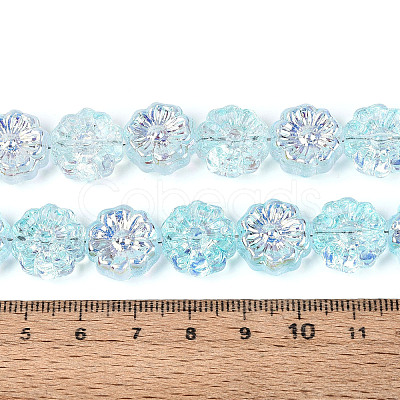 Electroplate Transparent Glass Beads Strands EGLA-N055-01A-1