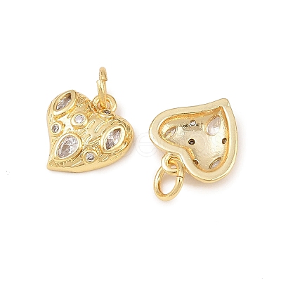 Brass Micro Pave Clear Cubic Zirconia Pendants KK-G544-05G-02-1