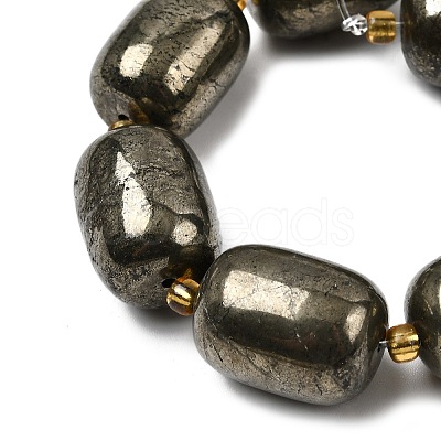 Natural Pyrite Beads Strands G-Z131-D01-01-1