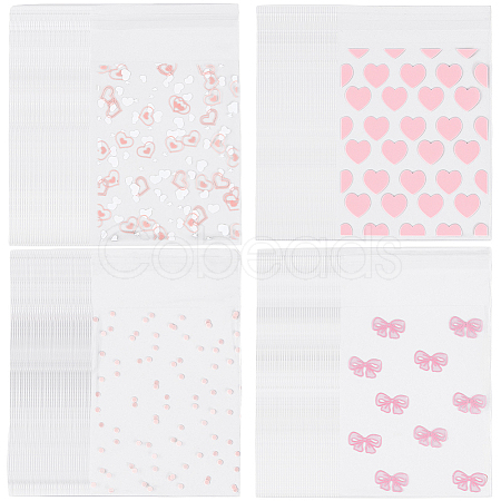 4 Bags 4 Styles Printed Transparent OPP Cellophane Storage Bags OPP-SP0001-07B-1