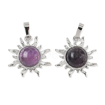 Natural Amethyst Pendants G-F786-08P-27-1