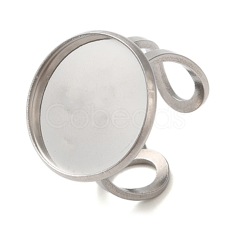 Non-Tarnish 304 Stainless Steel Open Cuff Findings STAS-R123-02C-P-1