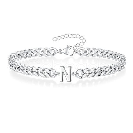 Letter 304 Stainless Steel Link Bracelets FS-WG7830E-38-1