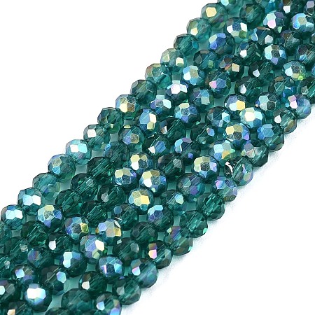 AB Color Plated Transparent Glass Rondelle Beads Strands EGLA-T029-2mm-10N-1