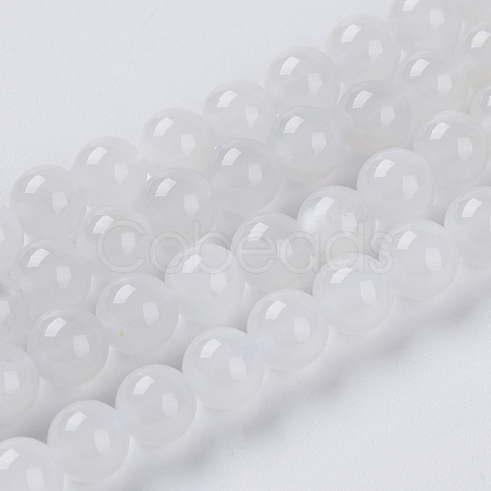 Natural White Moonstone Beads Strands G-G559-6mm-1