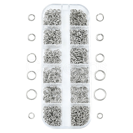 12 Styles 304 Stainless Steel Open Jump Rings Sets DIY-FS0004-13-1