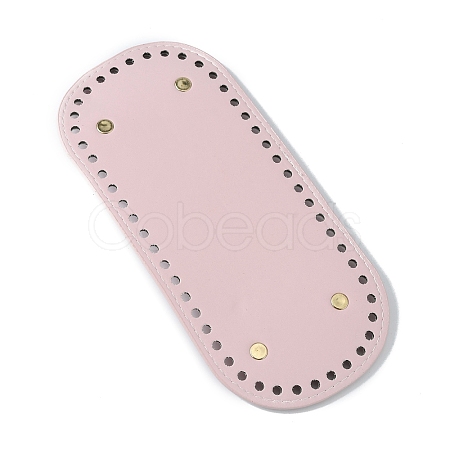 Oval PU Leather Knitting Crochet Bags Nail Bottom Shaper Pad DIY-WH0349-26LG-03-1
