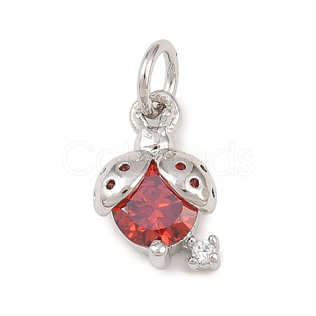 Brass Micro Pave Cubic Zirconia Pendants KK-G544-09P-01-1
