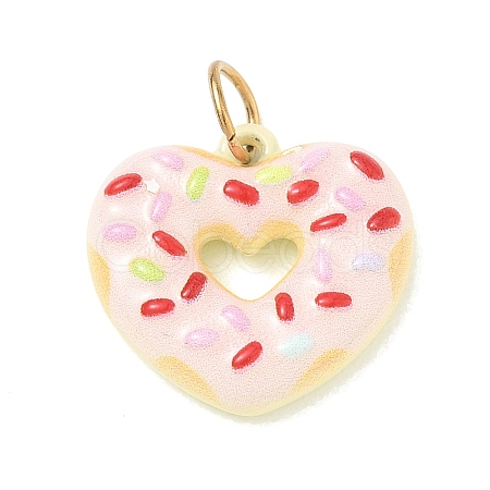 Valentine's Day Spray Painted 304 Stainless Steel Pendants SA-CBA08A6-07B-G-1