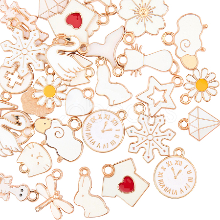 40Pcs 20 Styles Alloy Enamel Pendants ENAM-SC0009-99-1
