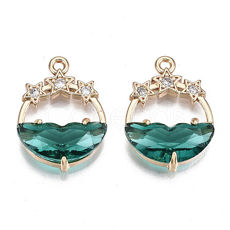 Faceted Transparent Glass Pendants X-GLAA-T020-18E-1