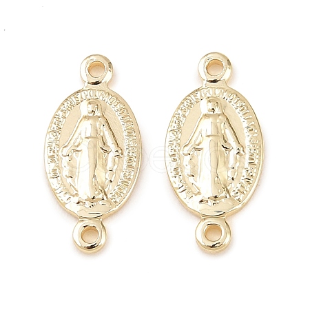 Brass Oval with Virgin Connector Charm X-KK-Z146-31G-1