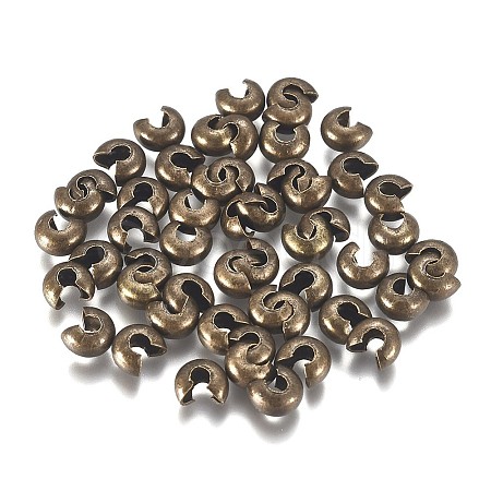 Iron Crimp Beads Covers KK-CJC0001-06B-AB-1