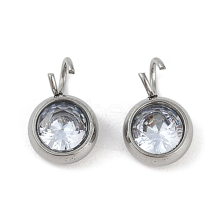 304 Stainless Steel Micro Pave Cubic Zirconia Charms STAS-Z094-02P-01-1