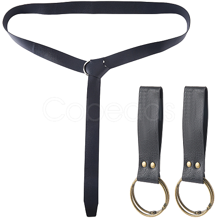 1Pc PU Leather Wrap Around Chain Belts AJEW-CL0003-70B-1