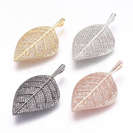 Brass Micro Pave Cubic Zirconia Pendants ZIRC-E124-67-1