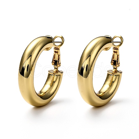 Brass Chunky Small Huggie Hoop Earrings for Women EJEW-SZ0001-46-1
