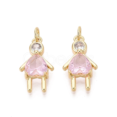 Brass Micro Pave Cubic Zirconia Pendants KK-N287-32B-G-1