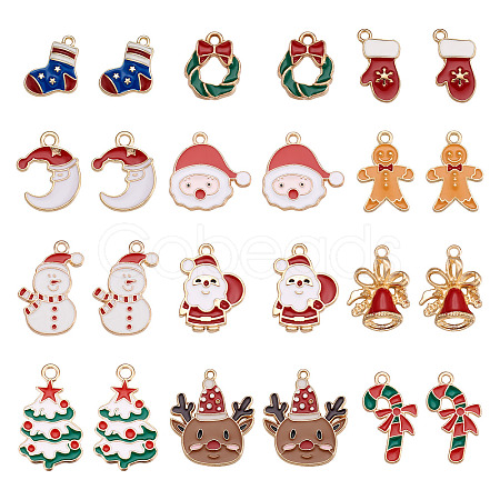24Pcs 12 Style Alloy Enamel Pendants FIND-CW0001-18-1