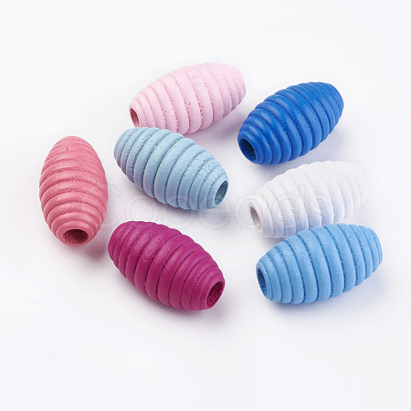 Natural Wood Beehive Beads WOOD-Q030-28-1