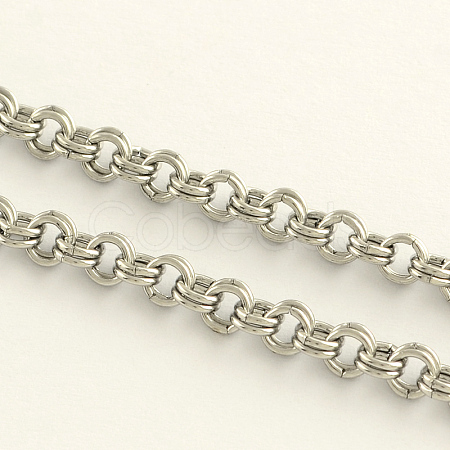 Tarnish Resistant 304 Stainless Steel Double Link Rolo Chains CHS-R009-07-1