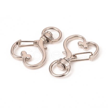 Heart Shape Zinc Alloy Swivel Lobster Clasps IFIN-WH0053-01P-1