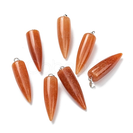 Natural Red Aventurine Pointed Pendants G-D040-01P-B08-1