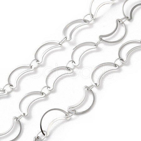 304 Stainless Steel Moon Link Chains CHS-F020-01P-1