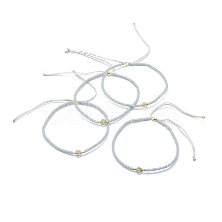 Adjustable Natural Smoky Quartz Braided Bead Bracelets BJEW-F391-A18-1