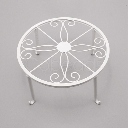 Flat Round Iron Flowerpot Holder AJEW-WH0252-23A-1